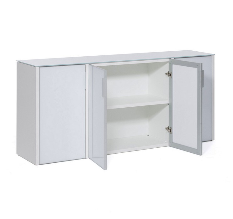 Кабинет премиум класса Kyo GALA Шкаф низкий, 2 дв.ЛДСП, 2дв.стекло