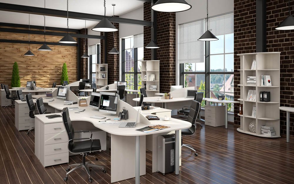 Серая мебель для офиса Монолит - вид 3